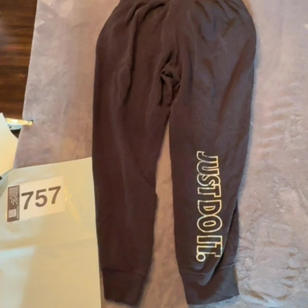 Nike Joggers Women Large Black Just Do It Graphic Athletic Lounge